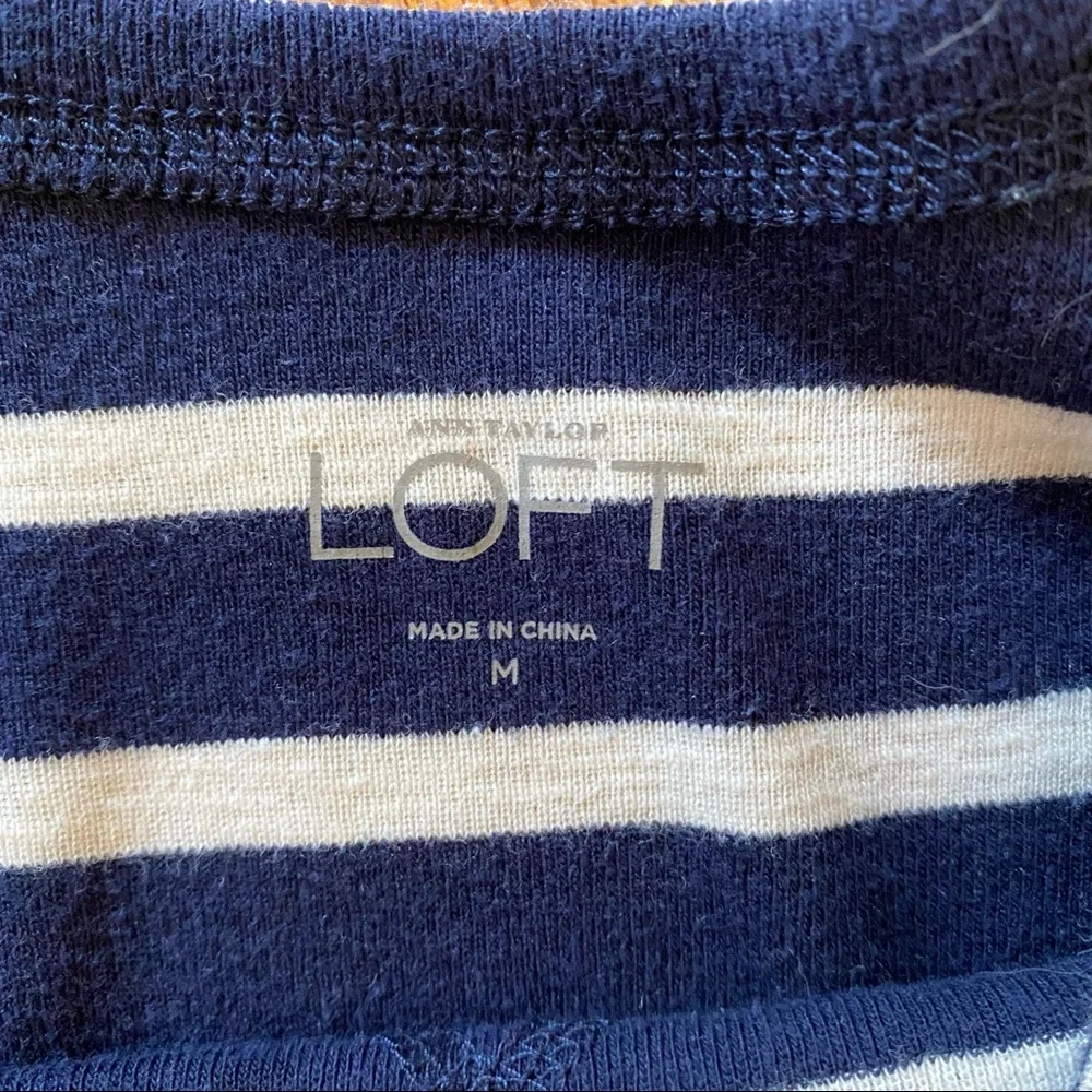 Navy & cream stripe Ann Taylor LOFT maxi dress, size M - Picture 5 of 6